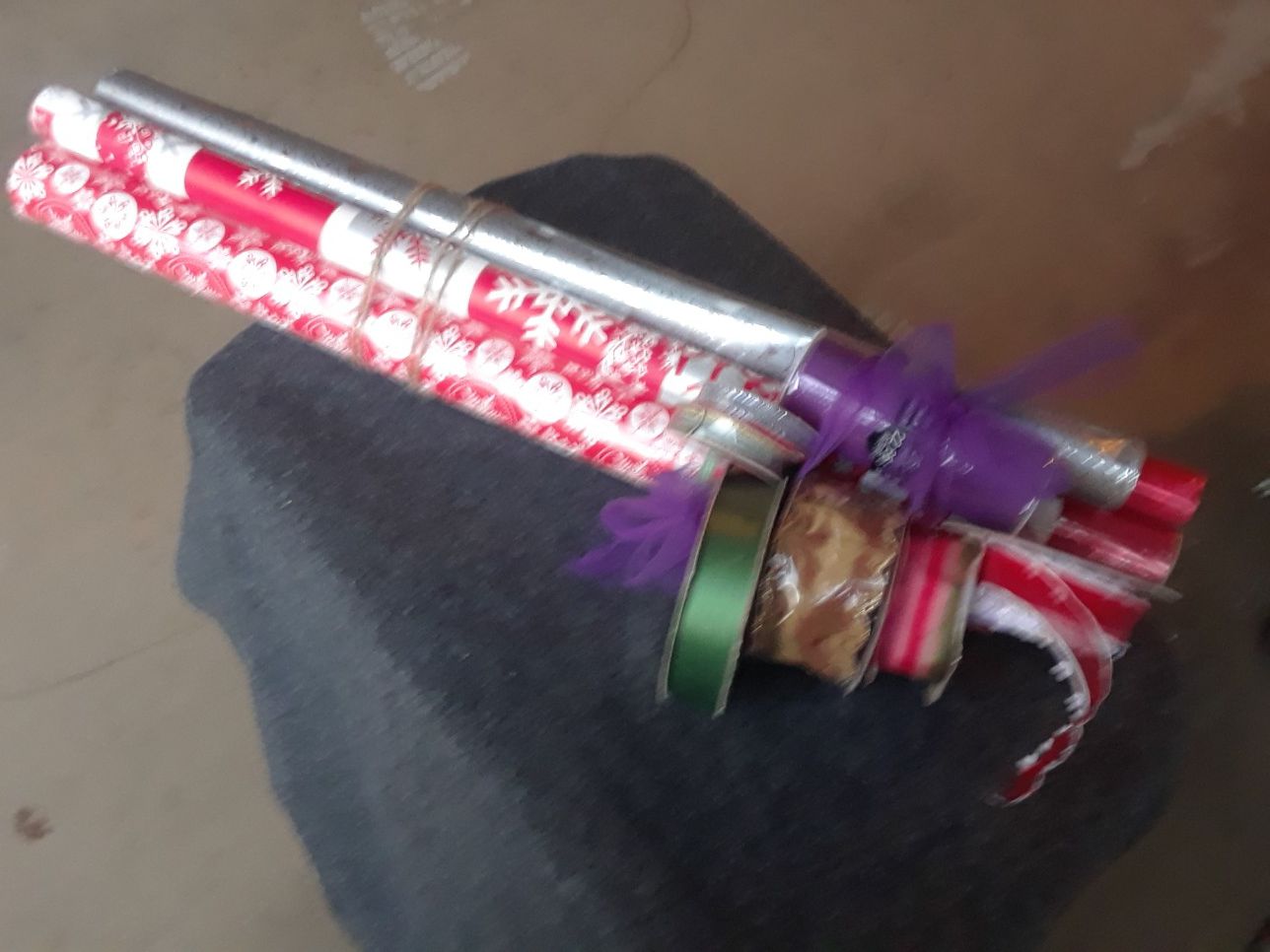 Wrapping paper and ribbon