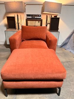 Mid Century Chair and Ottoman NEW