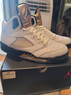 Jordan 5 Retro Olympic Gold Medal Size 10.5 W/Box Nike Air V Metallic