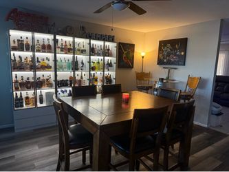 High top dining table & 6 chairs