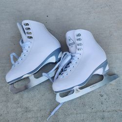 Jackson 150 Finesse Ultima White Mark 1 Girls Ice Skates Leather Size 8 2/3