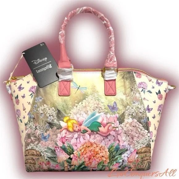 TinkerBell Fairy Nap Sleeping Pink Flower Satchel Bag