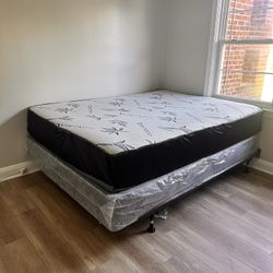 Queen Mattress Come With Bed Frame And Box Spring - Free Delivery 🚚 Today 
