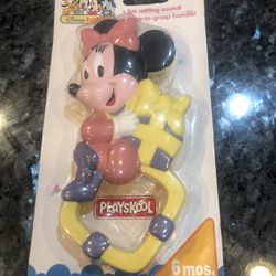 Vintage 1996 Playskool Disney Babies Minnie Mouse Baby Rattle Toy.  Brand New Never Opened Factory Sealed . 