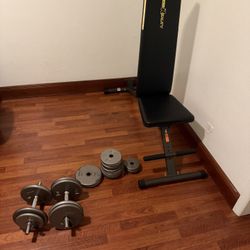 Weight Bench + Dumbbell Set – $80 (All Included!) 