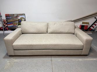 Modern creme linen sofa