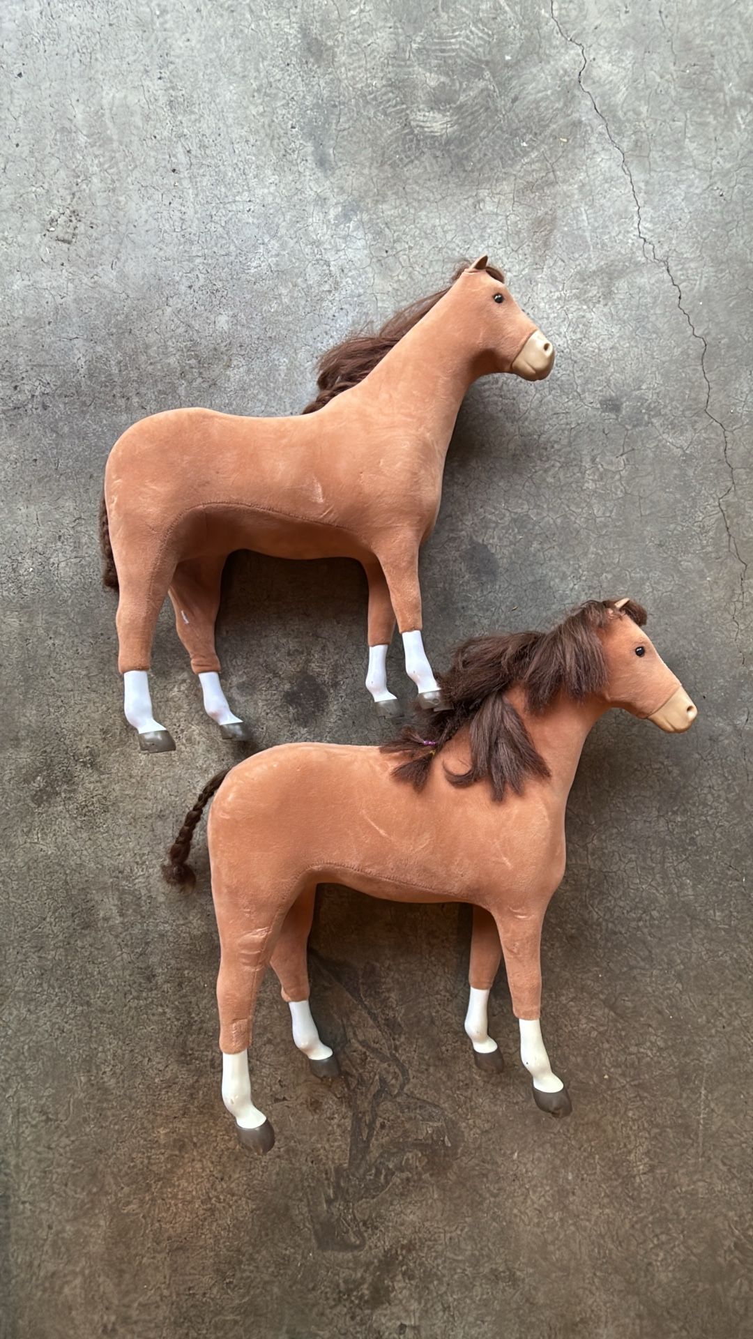 2 American Doll Horses With Saddles