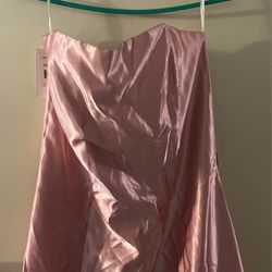 Jessica McClintock Pink Strapless Full Length Dress(missing Ribbon)