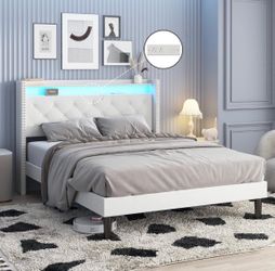 Queen sized bedframe with LED lights! NEED GONE ASAP