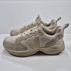 Veja Venturi Trail Running Shoes Womens 9 Beige Mesh Suede Comfort Sneakers