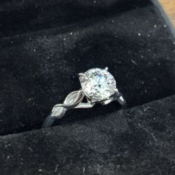 New 1.51 Carat Lab Diamond 14K White Gold Engagement Ring