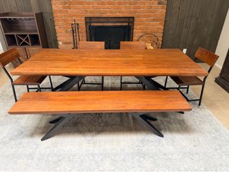 94” Solid wood dining table set