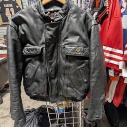 Vintage Firstgear Hein Gericke Leather Motorcycle Jacket Mens Size 42 Black
