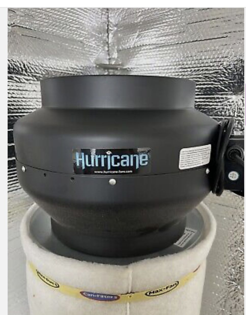 Hurricane Inline Duct Fan 12’’ (736590) And Carbon Filter