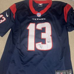 Tank Dell Original Jersey # Autographed by Current texans