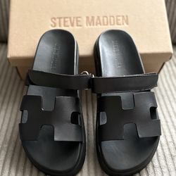 STEVE MADDEN MAYVEN BLACK LEATHER