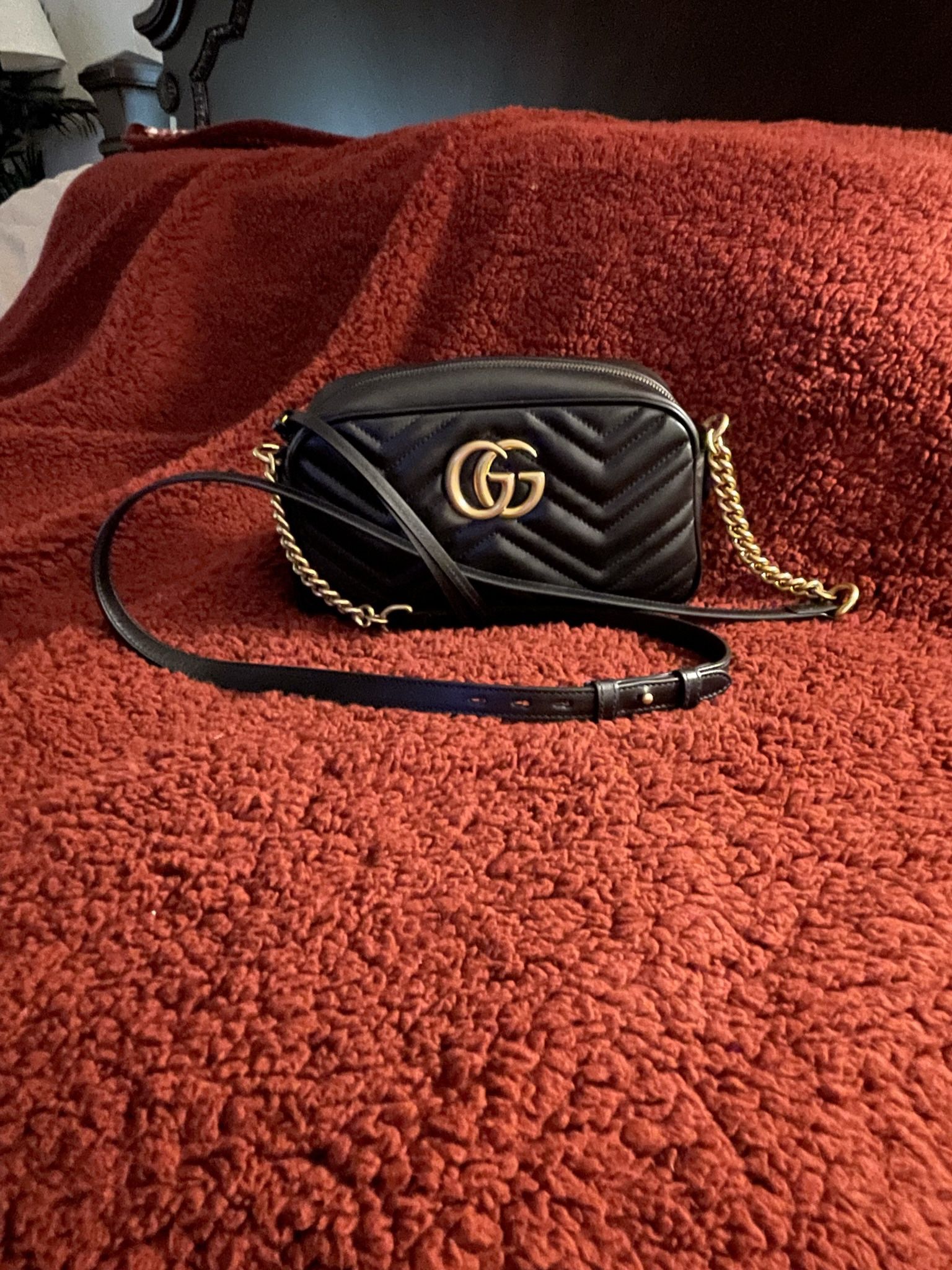 AUTH Gucci GG Marmont Crossbody/Messenger Bag