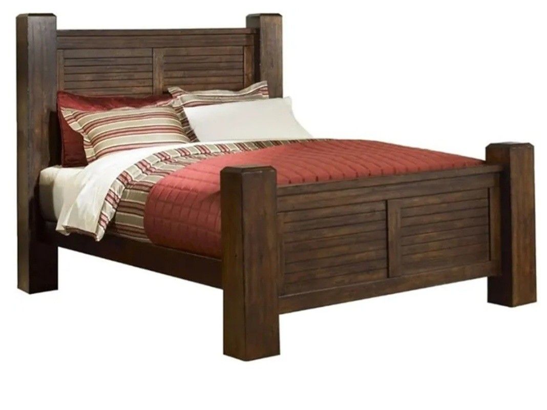 Trestlewood Queen Post Bed Frame Mesquite Pine