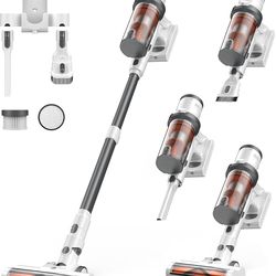 Cordless Vacuum Cleaner, 550W/45Kpa Vacuum Cleaners for Home, Max 60Mins Runtime, Anti-Tangled & 1.6L Dust Cup Stick Vacuum, Lightweight Vacuum for Ca