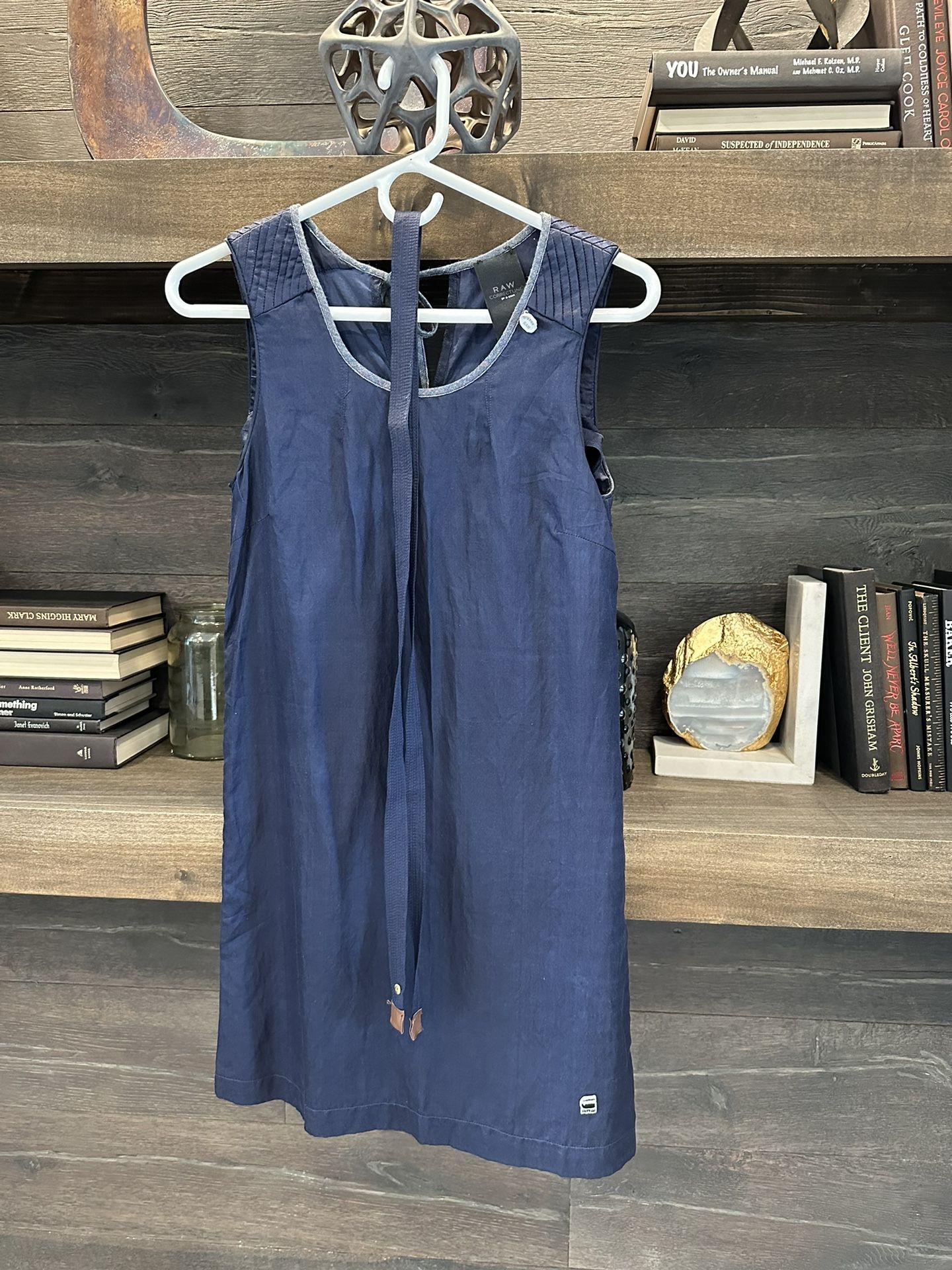 G-Star Raw Blue Silk Dress + Belt
