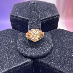 Men’s 14k 8.8 Crucifix CZ Ring