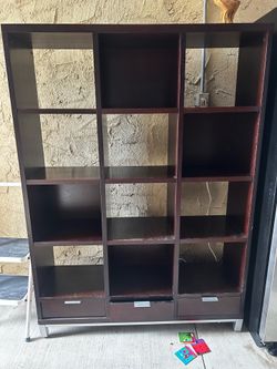 FREE - Dark Wood Bookshelf/Storage