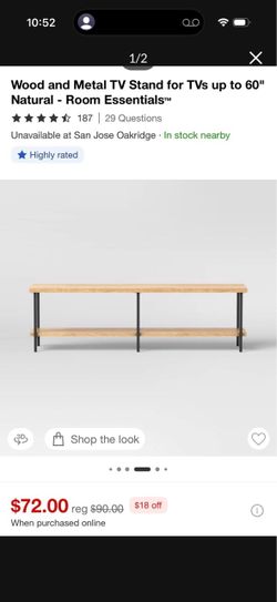 Wood TV stand 60in