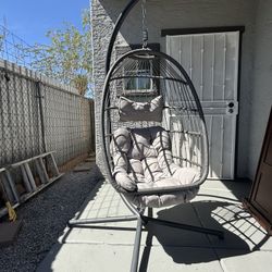 Outdoor/Indoor Swing Egg Chair with Stand