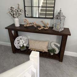 Dark Wood  Entryway Console Table