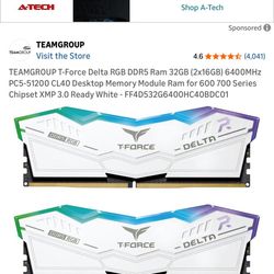 TEAMGROUP T-Force Delta RGB DDR5 Ram 32GB (2x16GB) 6400MHz