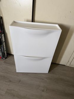 White Wall-Mount Shoe Cabinet