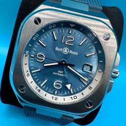 Bell and Ross Sky Blue BR 05 GMT Automatic Men's Watch BR05G-PB-ST/SRB