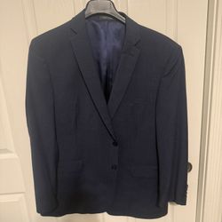 Men’s Navy Blue- Checked Suit Jacket