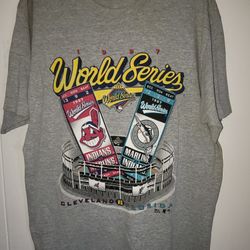 1997 Cleveland Indians vs. Florida Marlins World Series T-shirt 