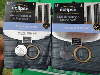 New 52 x 84 black out curtains - 3 available