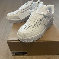 Big Kid’s White LV Air Force 1 Sneakers