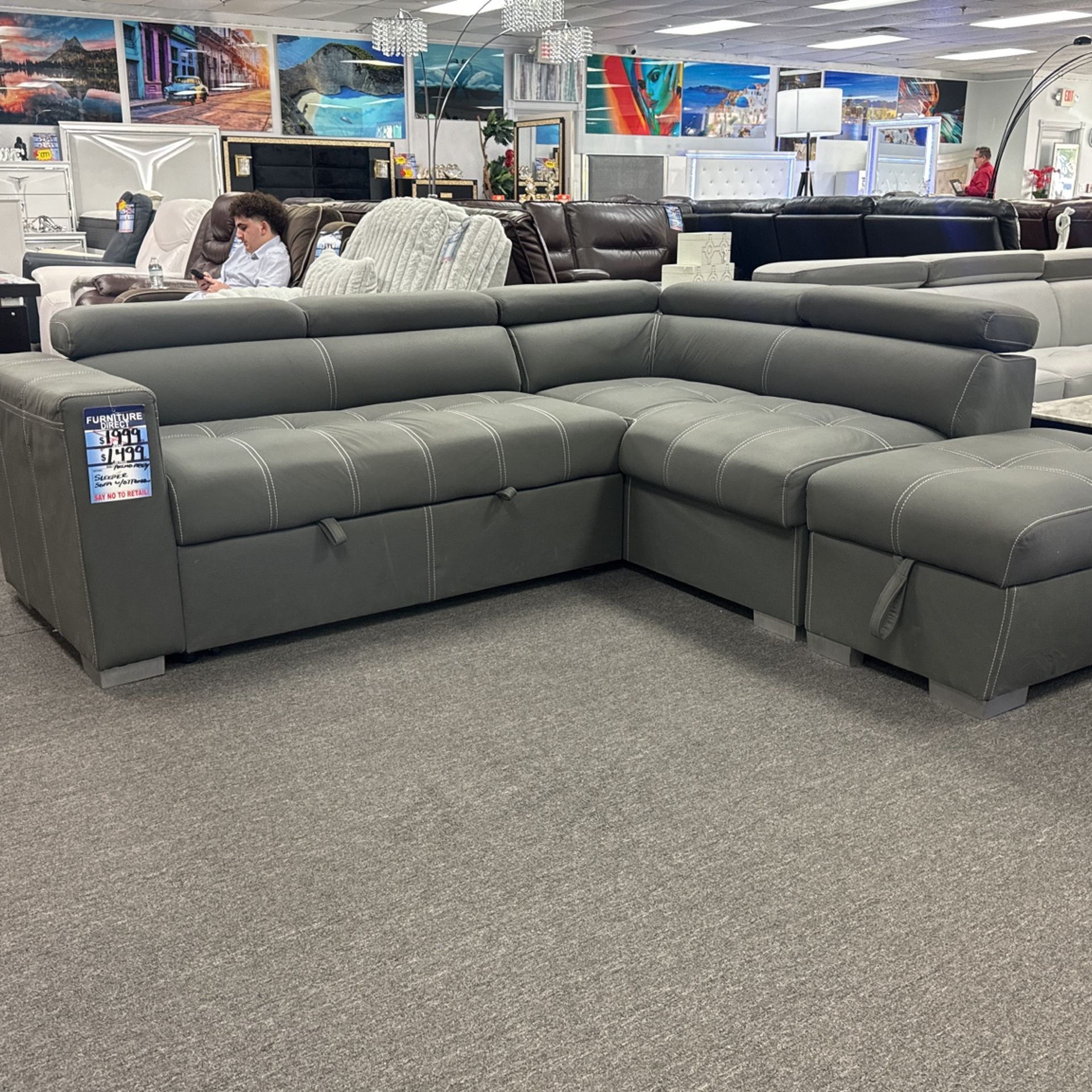 Pre Black Friday😱Gorgeous Pull Out Sleeper Sectional $1199