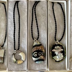 Abalone Pendants With Rope Chain And Box $7 Each