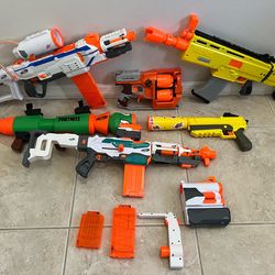 Nerf Gun Lot - 6 Blaster W/ Attachments (Fortnite + More)