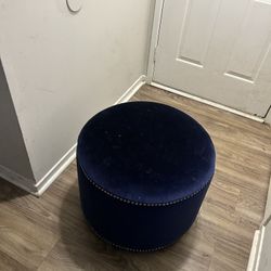 Velvet Blue Ottoman Need Gone Asap 