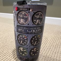 New Insulated Drink Glass / Mug “I’d Rather Be Flying“