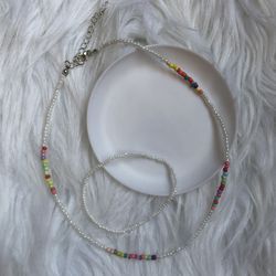 Cute and colorful beaded necklace and bracelet