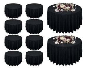 10 Black Round Tablecloths 90”