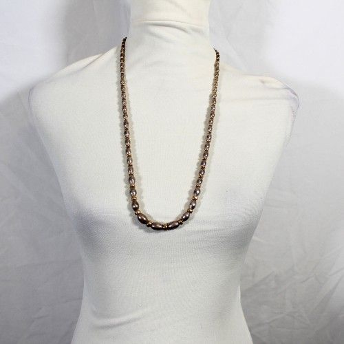 Vintage 1960s Chrome And Gold Beaded Necklace 
