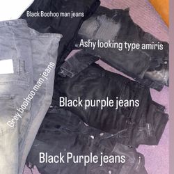 5 Pairs Of Designer Jeans  (grey, ashy Grey And Black