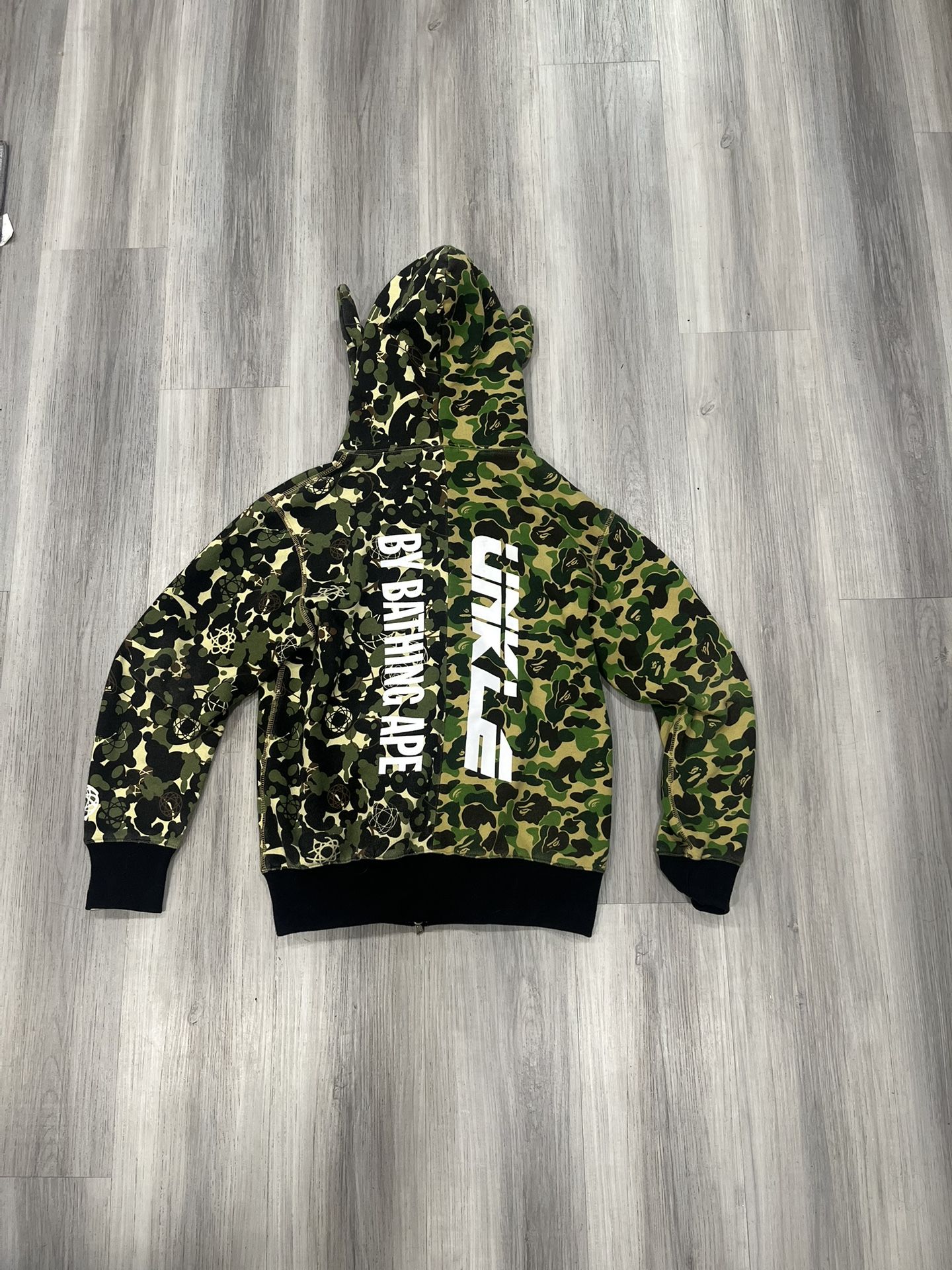 BAPE X UNKLE camo shark full zip hoodie size medium