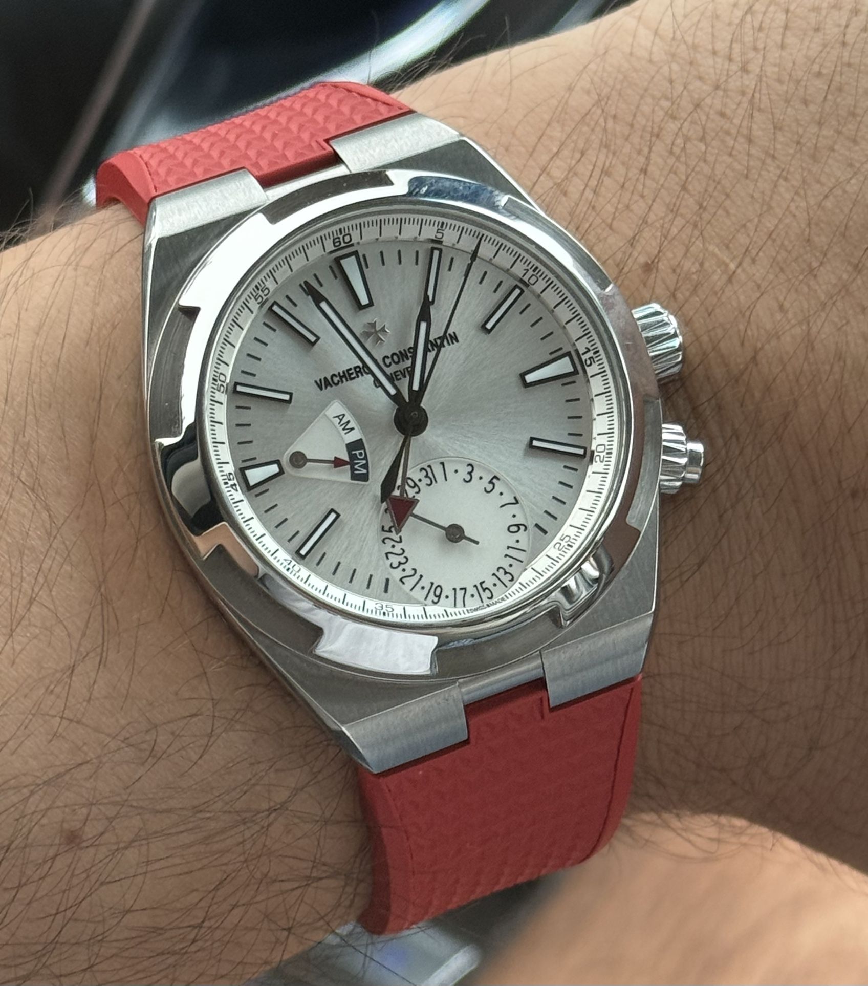 Vacheron Constantin Overseas 7900v Dual Time GMT Silver Dial Watch Full Set