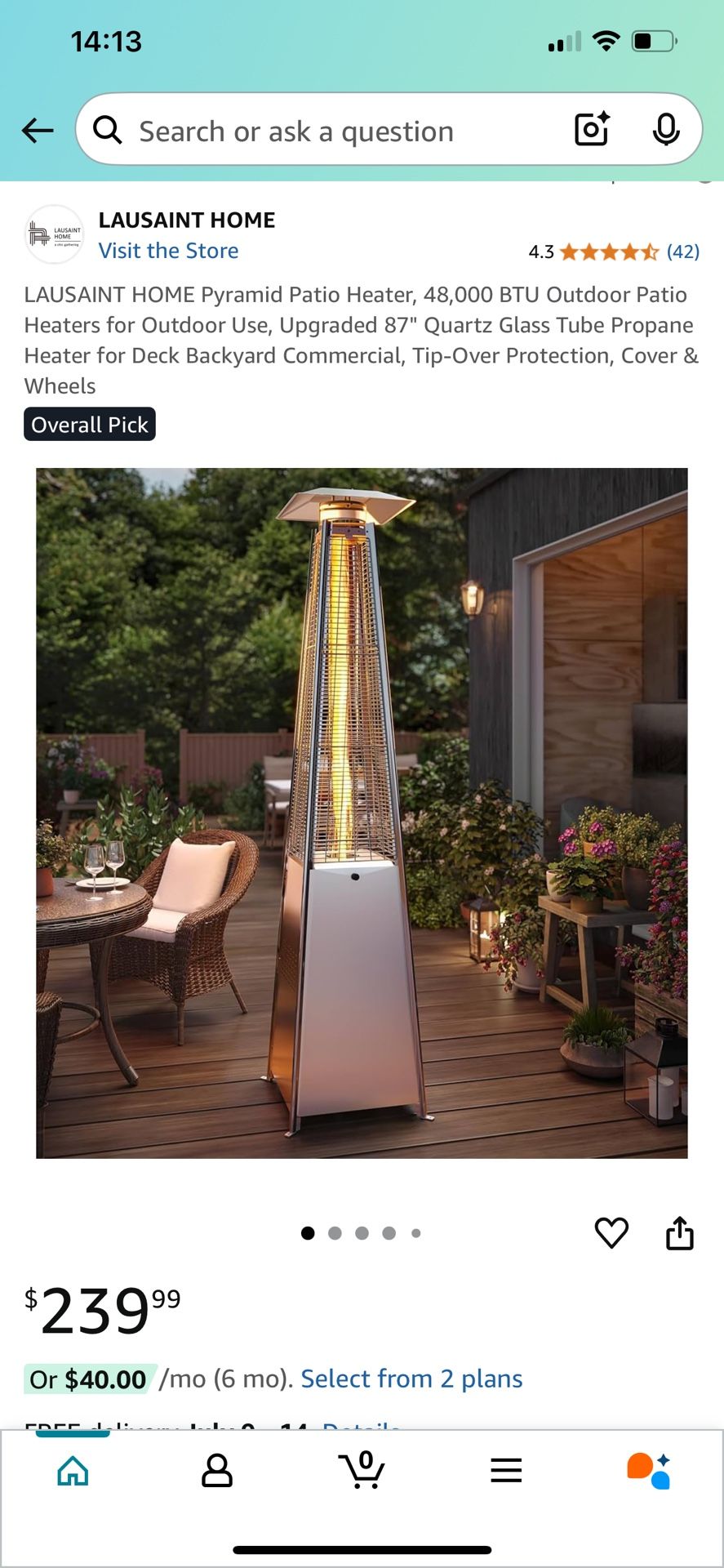 Patio Heater – Brand New – $250 (Cover Included!) 🔥