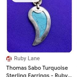 Turquoise sterling pendant,2 In