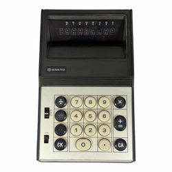 Vintage 1970s Sanyo ICC-808D Electronic Calculator with VFD Display - AS-IS